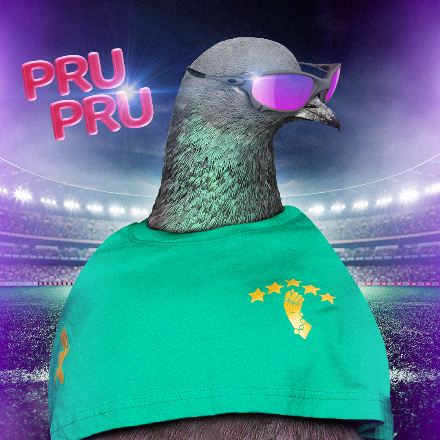 Mascote pombo ninja